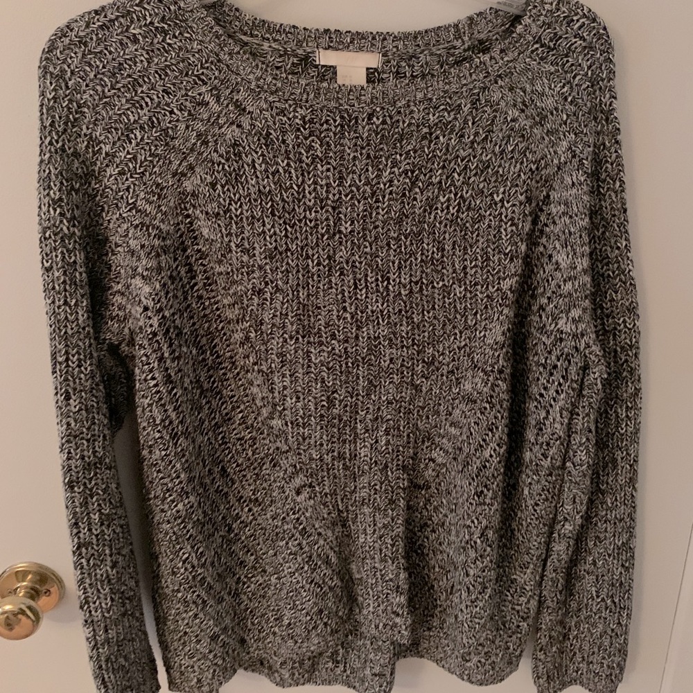 H&M | high/low boatneck knit sweater